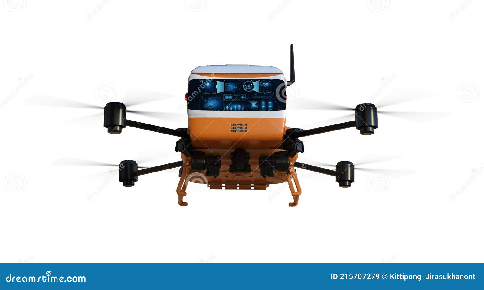 delivery drone or robot flying